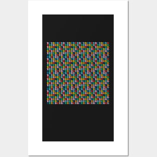 Dogtooth Rainbow Black Posters and Art